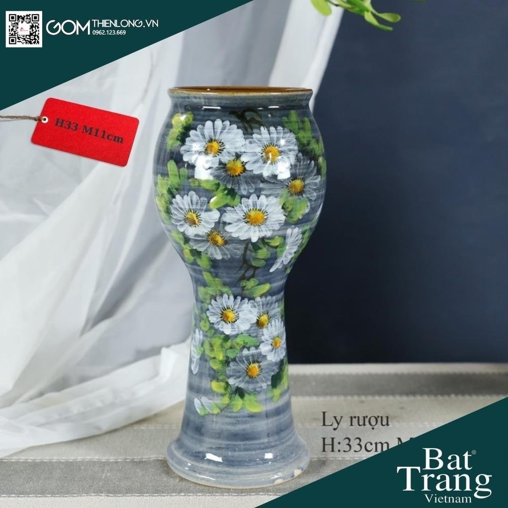 Bình Cắm Hoa Men Ganh Xanh Dương 226006