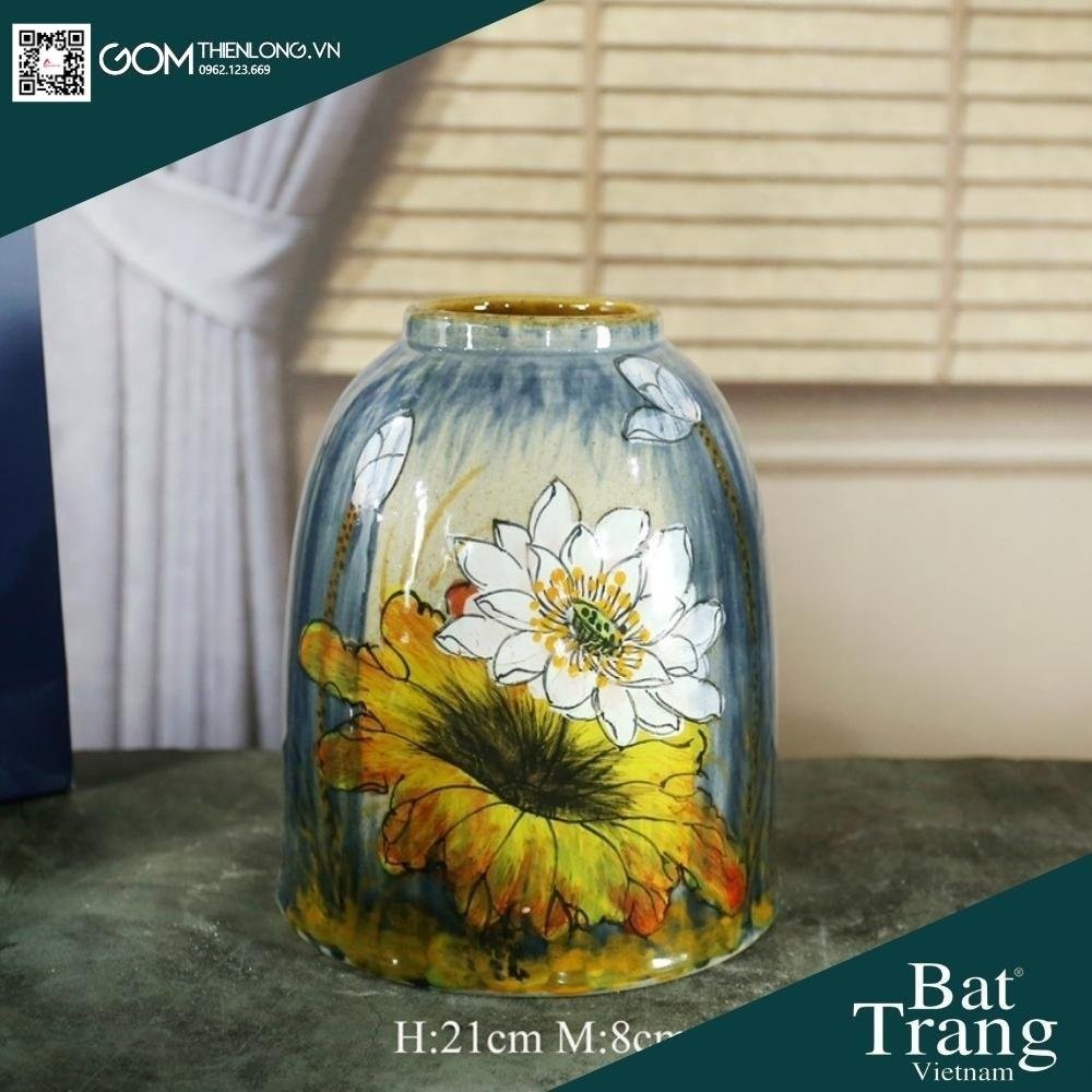 Bình Cắm Hoa Men Ganh Xanh Dương 226006