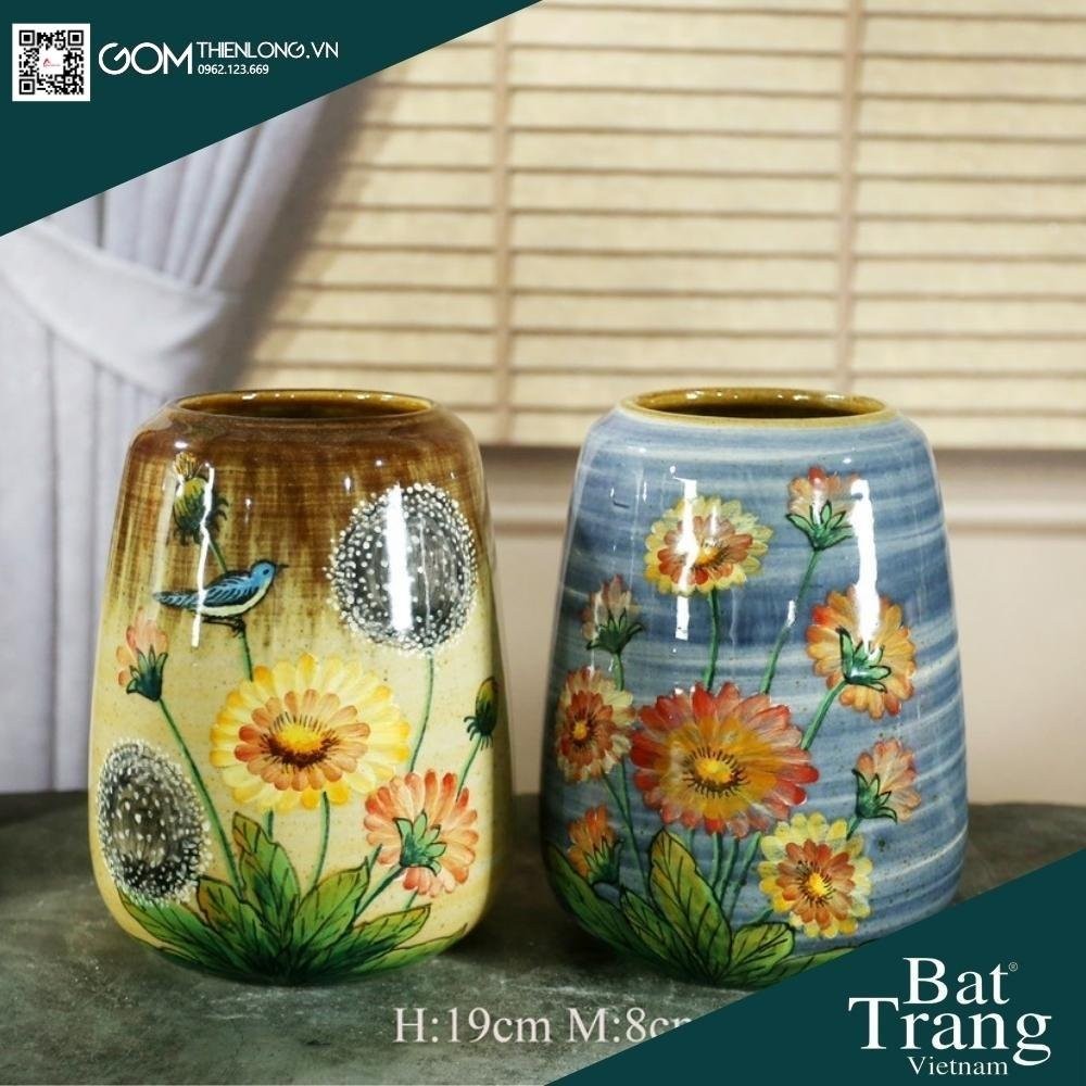 Bình Cắm Hoa Men Ganh Xanh Dương 226006