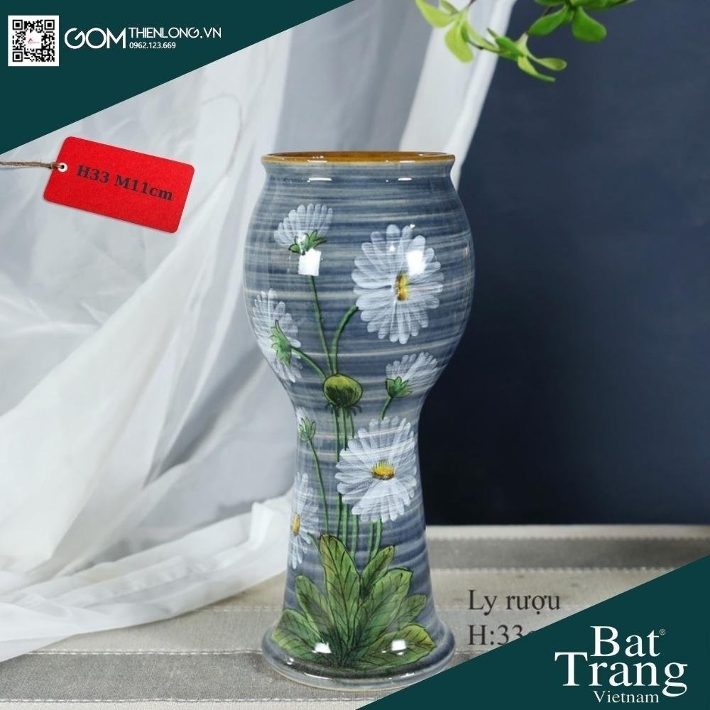 Bình Cắm Hoa Men Ganh Xanh Dương 226006