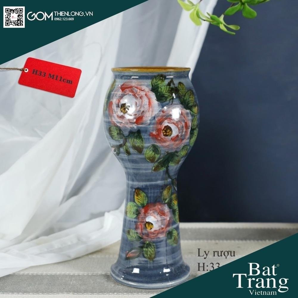 Bình Cắm Hoa Men Ganh Xanh Dương 226006