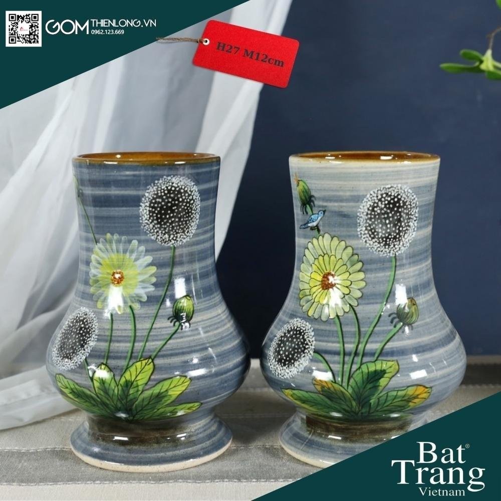 Bình Cắm Hoa Men Ganh Xanh Dương 226006