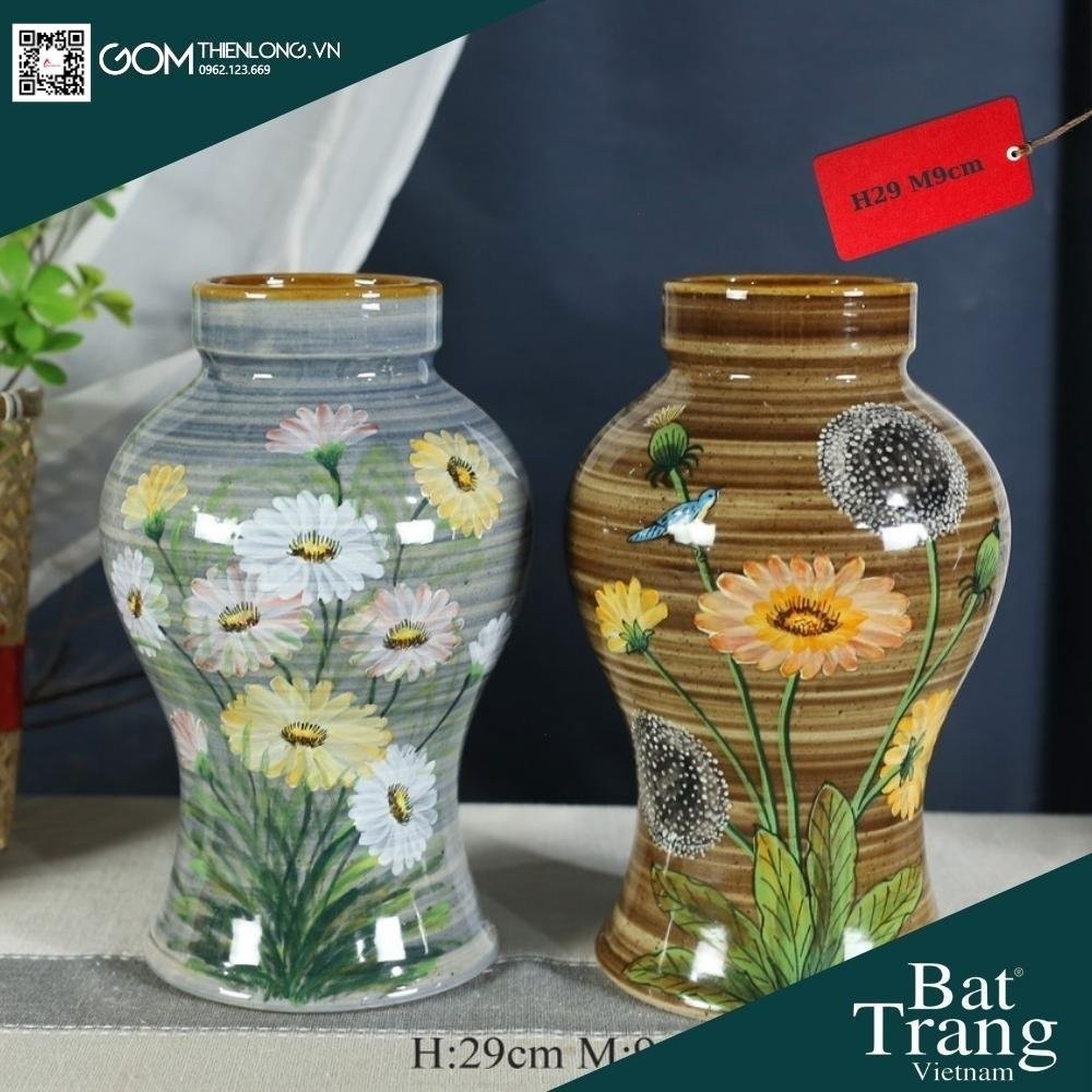 Bình Cắm Hoa Men Ganh Xanh Dương 226006