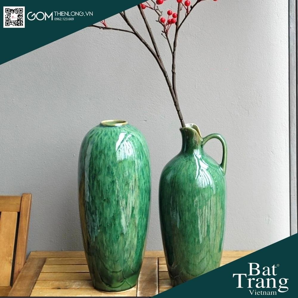 Bình Cắm Hoa Xanh Ngọc Men Hỏa Biến 226003