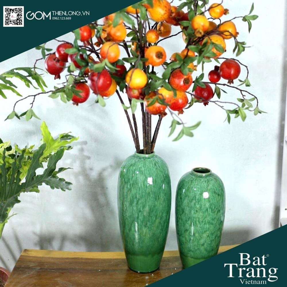 Bình Cắm Hoa Xanh Ngọc Men Hỏa Biến 226003