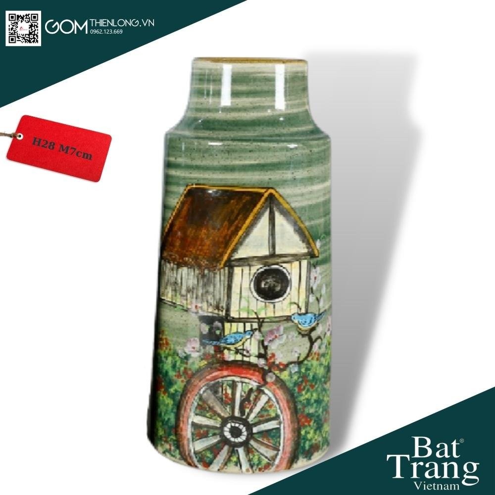 Bình Cắm Hoa Men Ganh Xanh Rêu 226005