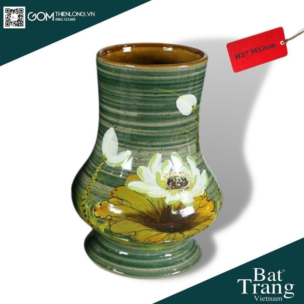 Bình Cắm Hoa Men Ganh Xanh Rêu 226005