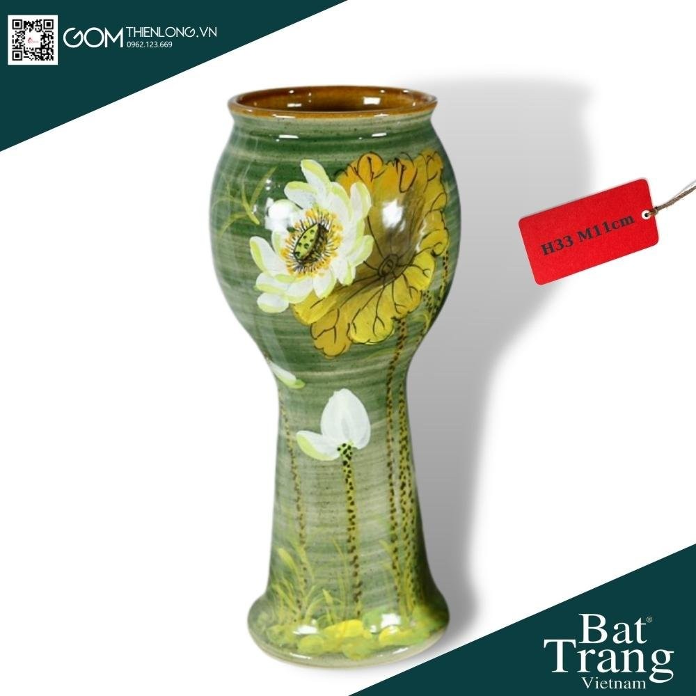 Bình Cắm Hoa Men Ganh Xanh Rêu 226005