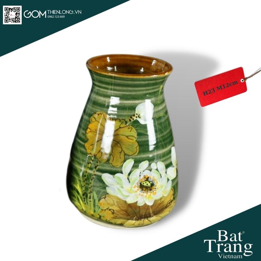 Bình Cắm Hoa Men Ganh Xanh Rêu 226005