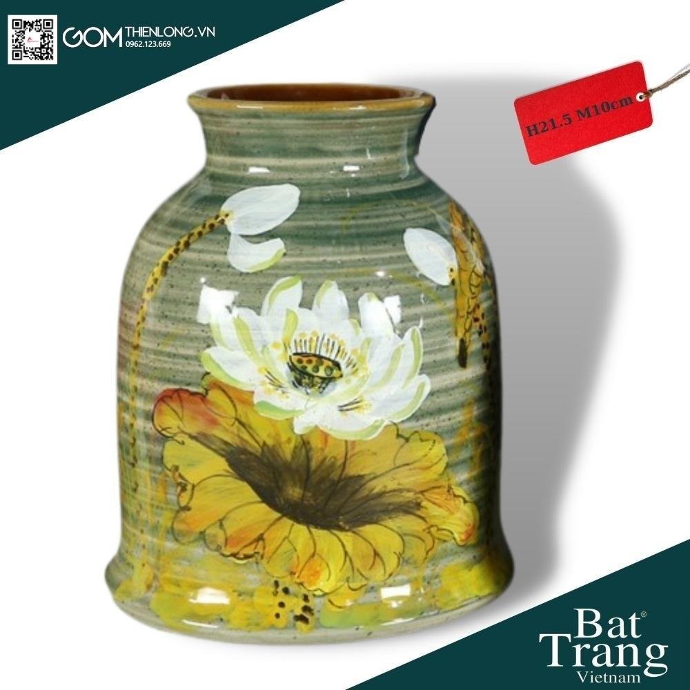 Bình Cắm Hoa Men Ganh Xanh Rêu 226005