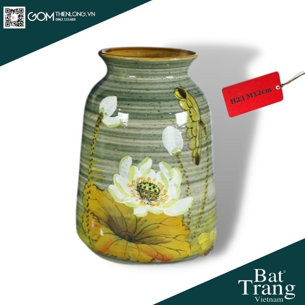 Bình Cắm Hoa Men Ganh Xanh Rêu 226005