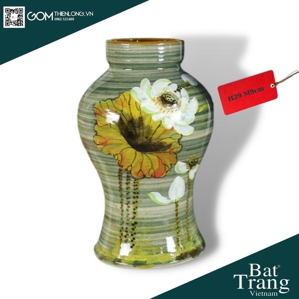 Bình Cắm Hoa Men Ganh Xanh Rêu 226005