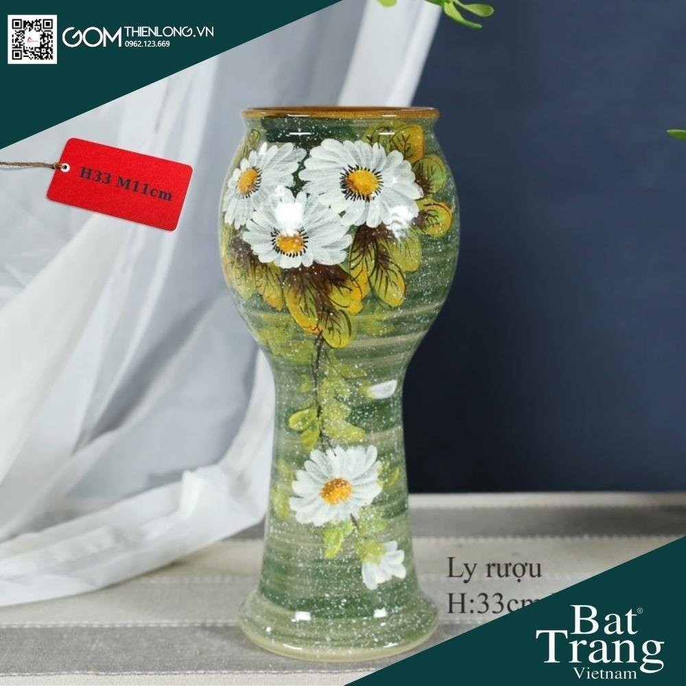 Bình Cắm Hoa Men Ganh Xanh Rêu 226005