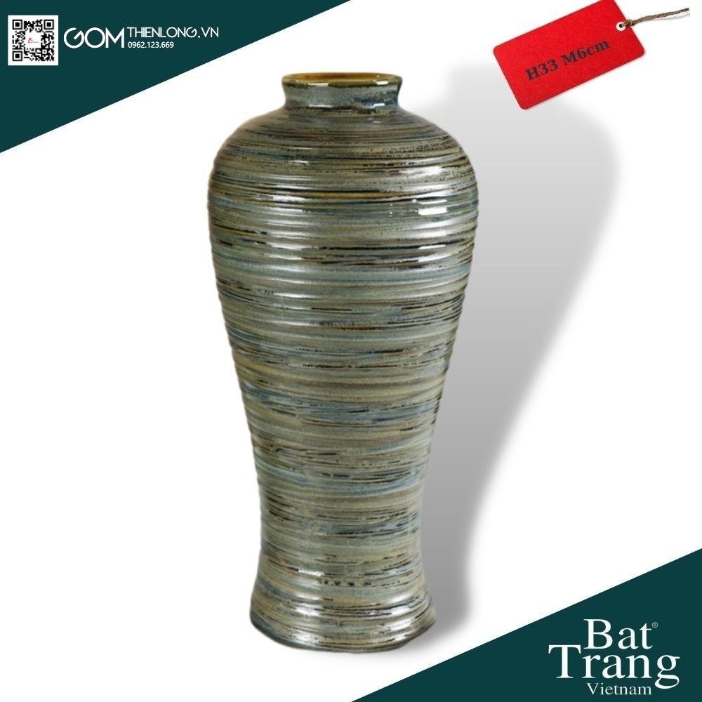 Bình Cắm Hoa Màu Ánh Bạc Men Mộc 226004