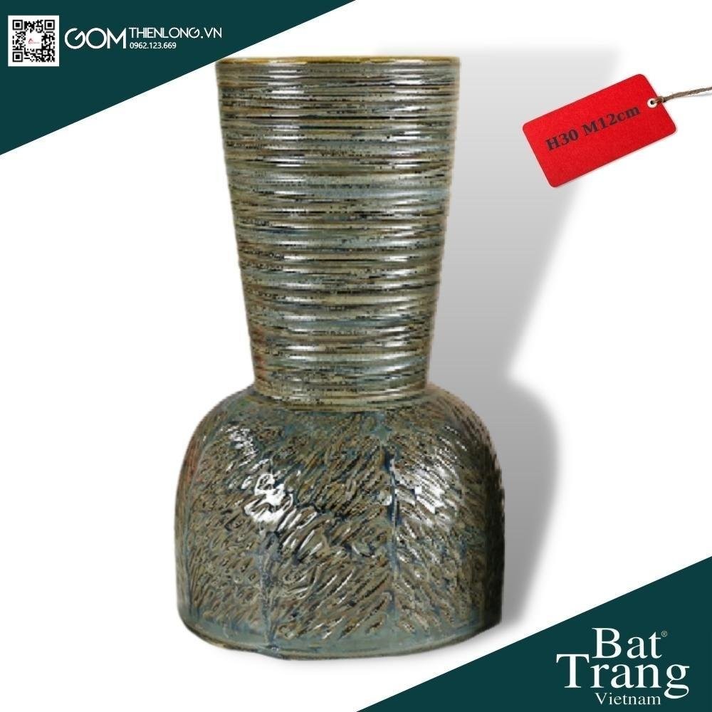 Bình Cắm Hoa Màu Ánh Bạc Men Mộc 226004