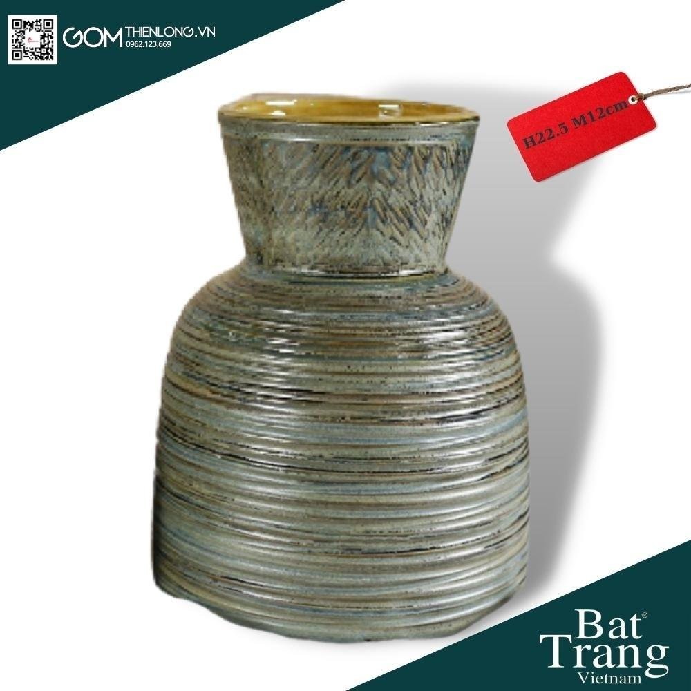 Bình Cắm Hoa Màu Ánh Bạc Men Mộc 226004