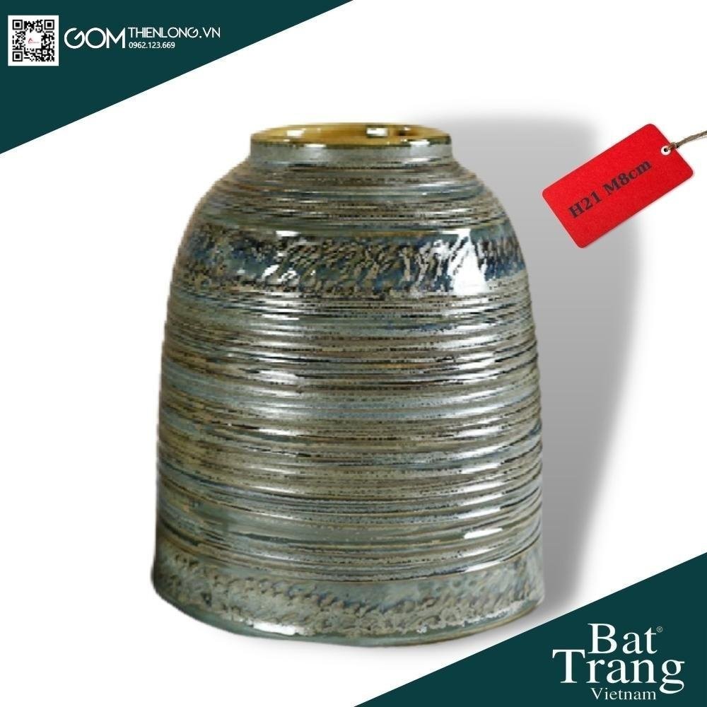 Bình Cắm Hoa Màu Ánh Bạc Men Mộc 226004