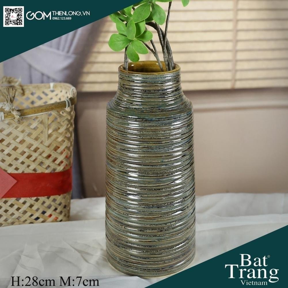 Bình Cắm Hoa Màu Ánh Bạc Men Mộc 226004