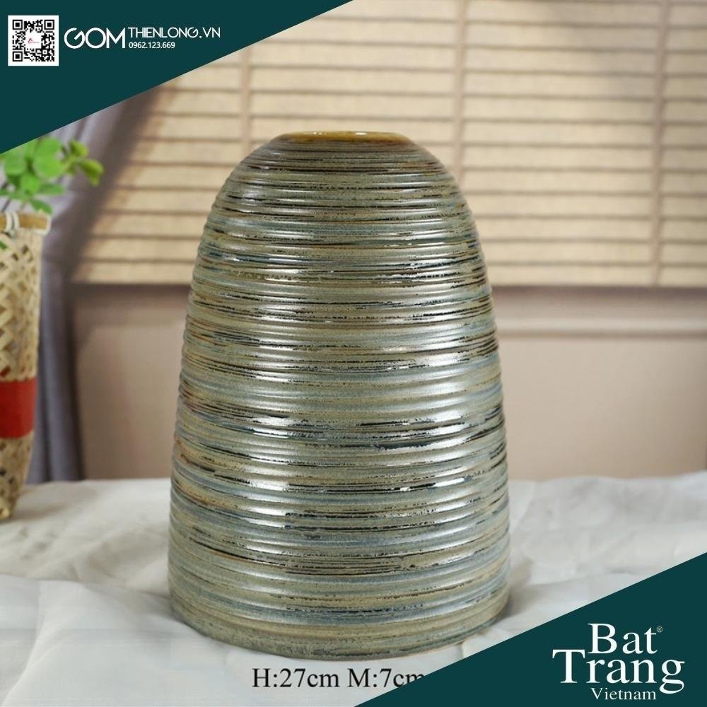 Bình Cắm Hoa Màu Ánh Bạc Men Mộc 226004