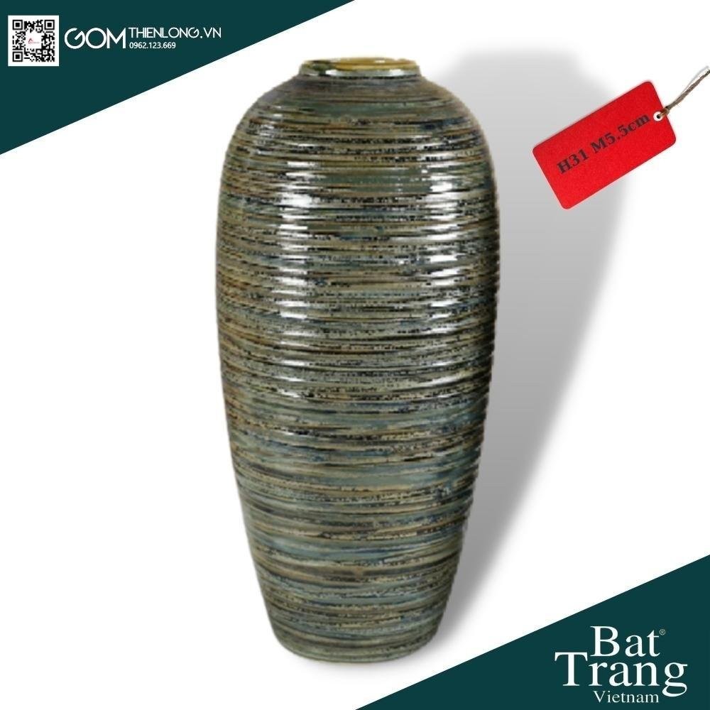 Bình Cắm Hoa Màu Ánh Bạc Men Mộc 226004