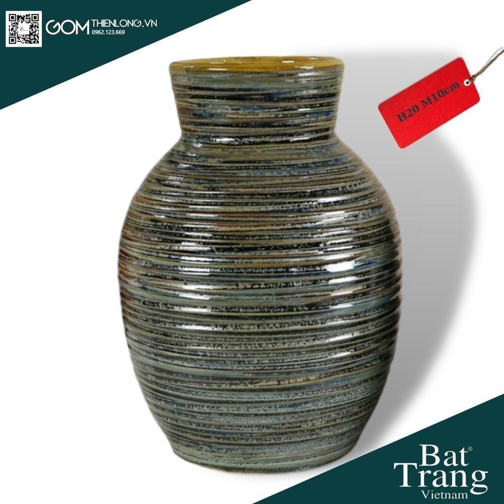 Bình Cắm Hoa Màu Ánh Bạc Men Mộc 226004