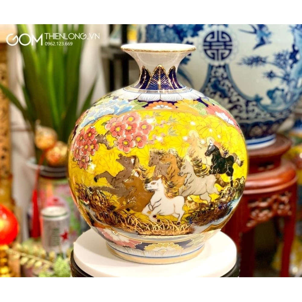 Bình Hút Lộc Vẽ Vàng Nhị Cảnh Thuận Buồm Mã Đáo 263004