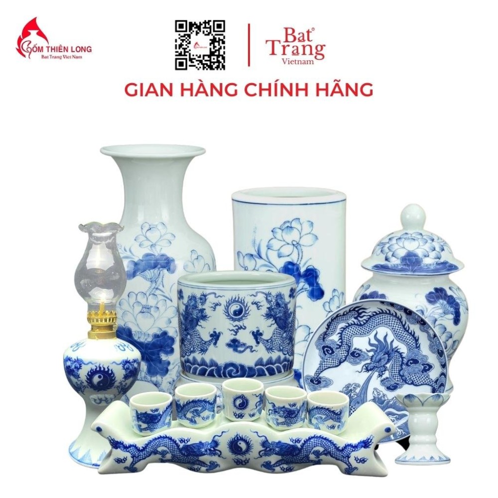 Bộ Đồ Thờ Bát Tràng Men Lam 236989