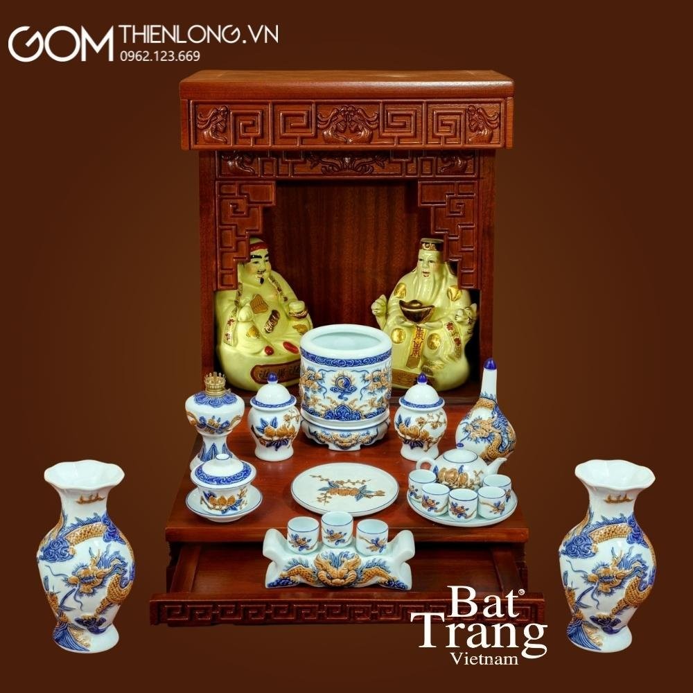 Bộ Đồ Thờ Thần Tài Men Ngọc Đắp Nổi 236988FIX