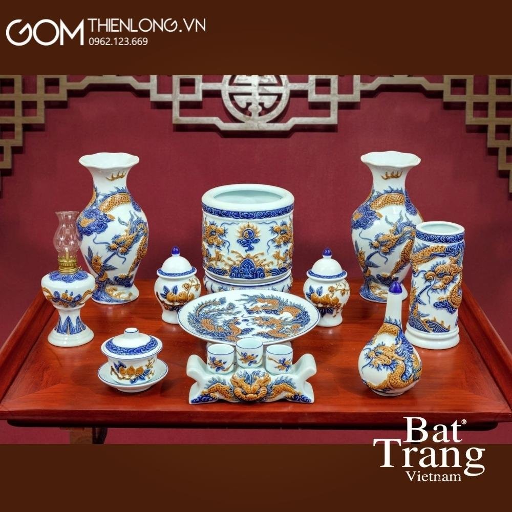 Bộ Đồ Thờ Thần Tài Men Ngọc Đắp Nổi 236988FIX