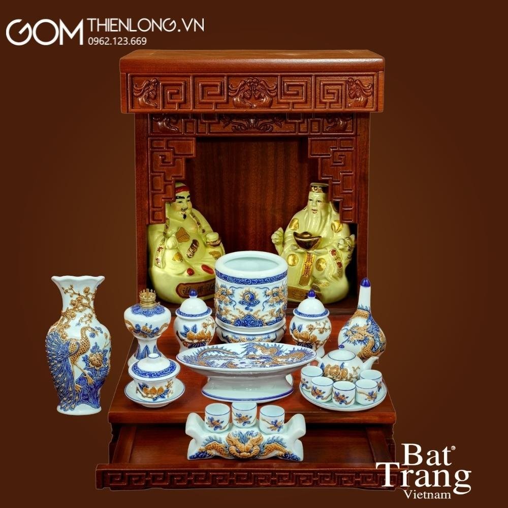 Bộ Đồ Thờ Thần Tài Men Ngọc Đắp Nổi 236988FIX