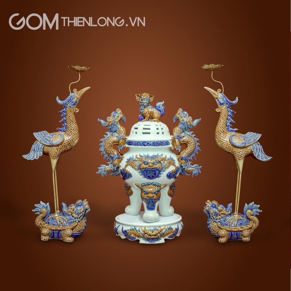 Bộ Đồ Thờ Thần Tài Men Ngọc Đắp Nổi 236988FIX