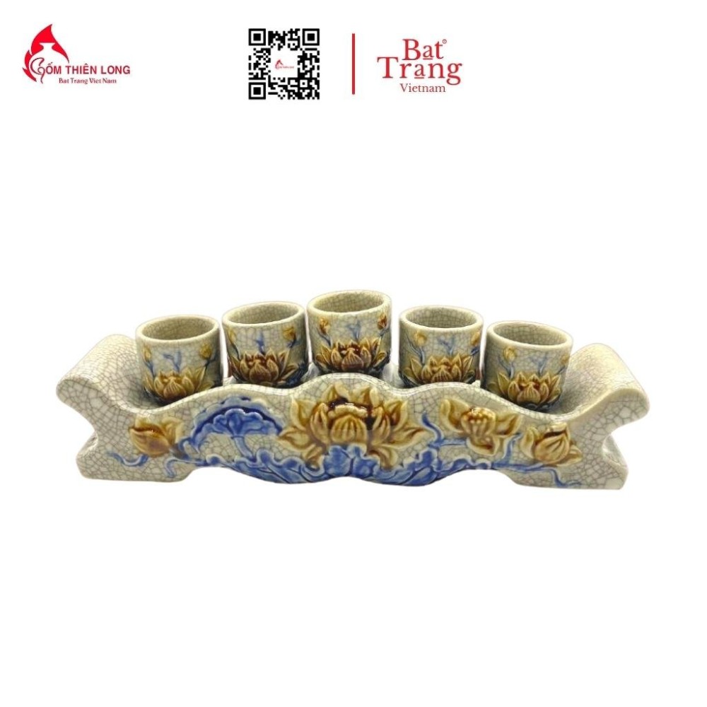 Bộ Đồ Thờ Men Rạn Đắp Nổi Bát Tràng 236992