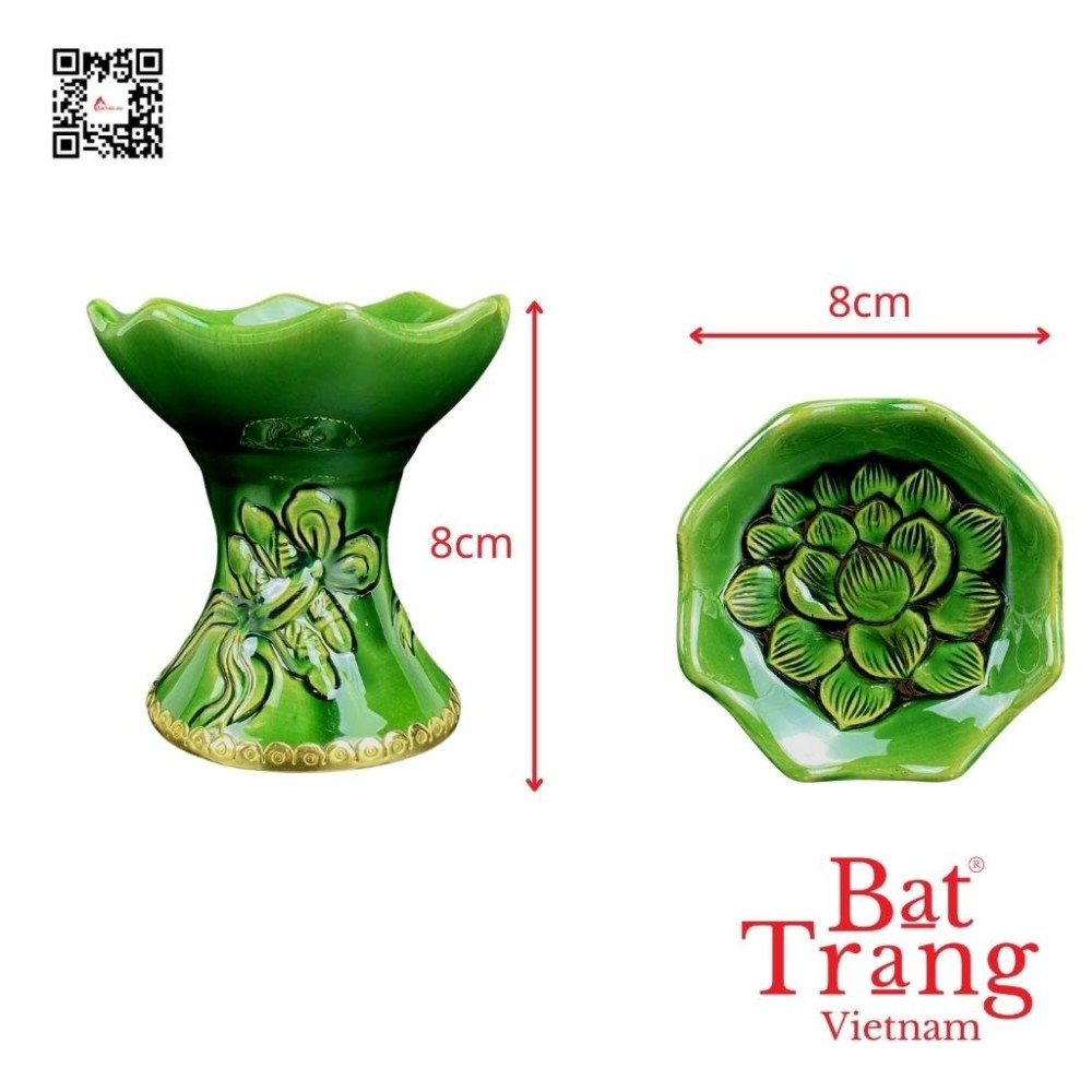 Bộ Đồ Thờ Bát Tràng Xanh Ngọc Lục Bảo Đắp Nổi 236986