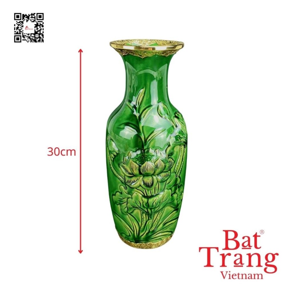 Bộ Đồ Thờ Bát Tràng Xanh Ngọc Lục Bảo Đắp Nổi 236986