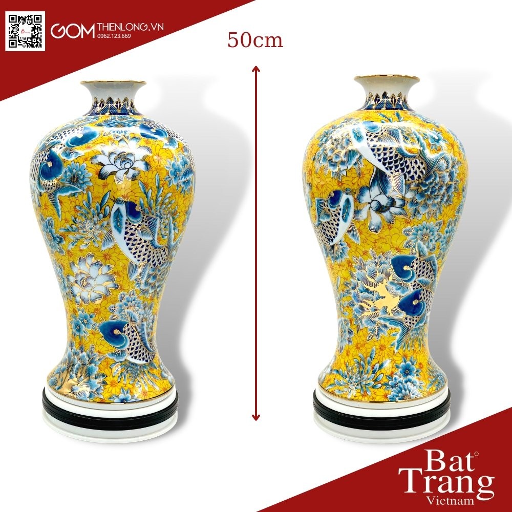 Mai Bình Tài Lộc Niên Niên Hữu Dư Vẽ Vàng Nền Vàng