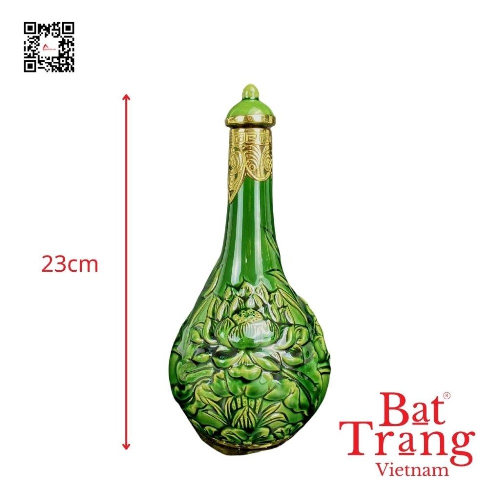 Bộ Đồ Thờ Bát Tràng Xanh Ngọc Lục Bảo Đắp Nổi 236986