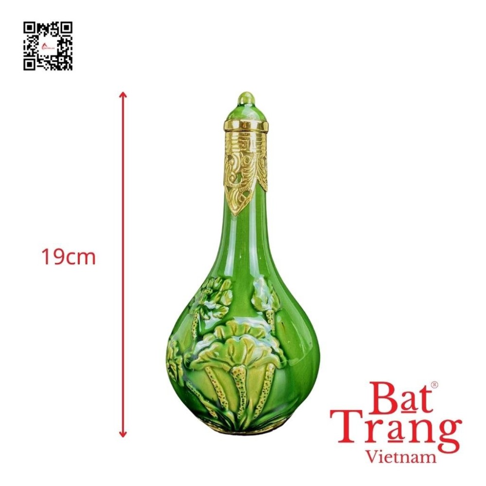 Bộ Đồ Thờ Bát Tràng Xanh Ngọc Lục Bảo Đắp Nổi 236986