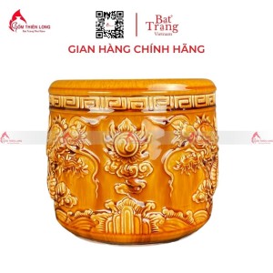 Bát Hương Màu Men Ánh Vàng Hoàng Thổ R050723