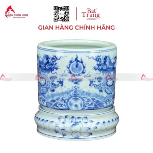 Bát Hương Men Lam Vẽ Rồng Hàng Kỹ 200723