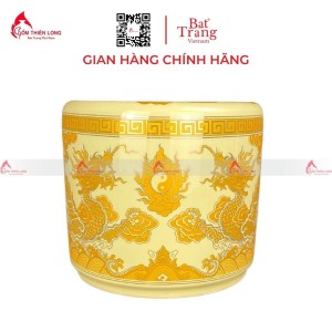 Bát Hương Màu Vàng Vẽ Ánh Kim 030723