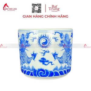 Bát Hương Men Lam Vẽ Rồng R010723