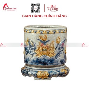 Bát Hương Men Rạn Đắp Nổi Hoa Sen 236638