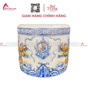 Bát Hương Men Rạn Đắp Nổi Rồng R120723