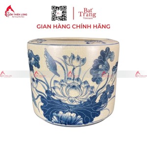 Bát Hương Men Rạn Vẽ Sen S060723