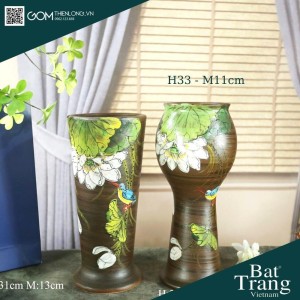 Bình Cắm Hoa Men Mộc Nâu Gốm 226000