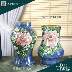 Bình Cắm Hoa Men Mộc Xanh Vân Lam