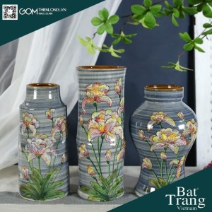 Bình Cắm Hoa Men Ganh Xanh Dương 226006