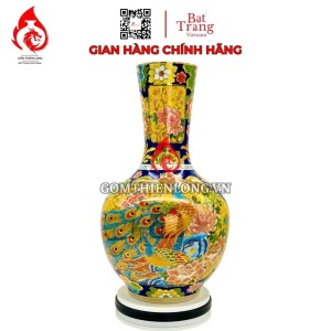 Bình Củ Tỏi Bát Tràng Vẽ Vàng Công Hoa Phú Quý 231186