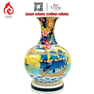 Bình Củ Tỏi Bát Tràng Vẽ Vàng Thuận Buồm Xuôi Gió 231191