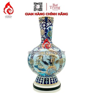 Bình Củ Tỏi Bát Tràng Vẽ Vàng Tùng Cúc Trúc Mai 231192
